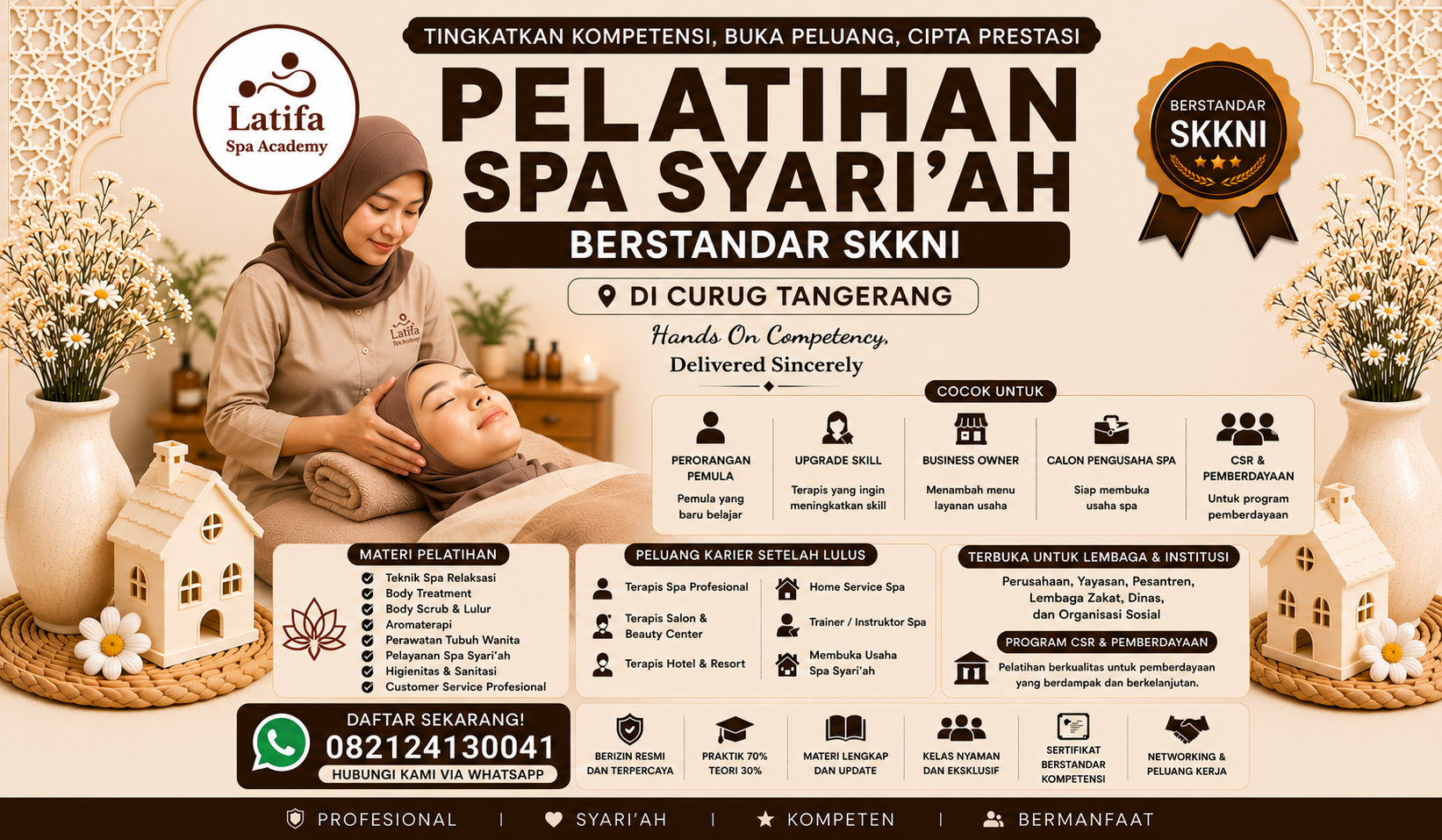 Pelatihan Spa Syari'ah Berstandar SKKNI di Tangerang Kota 082124130041